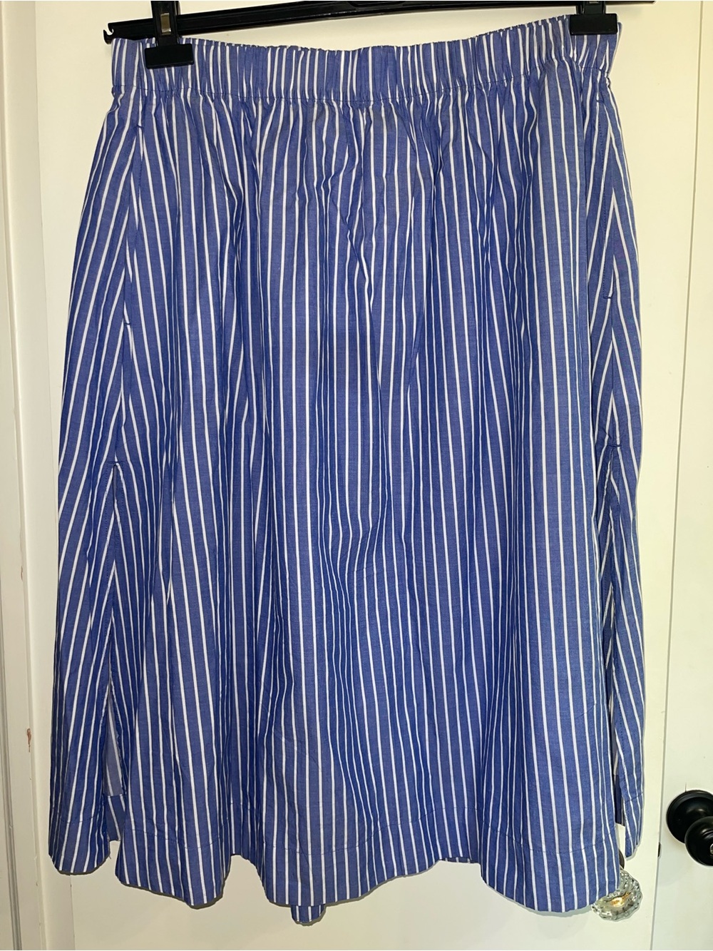 Old Navy Blue and White Vertical Stripe Skirt